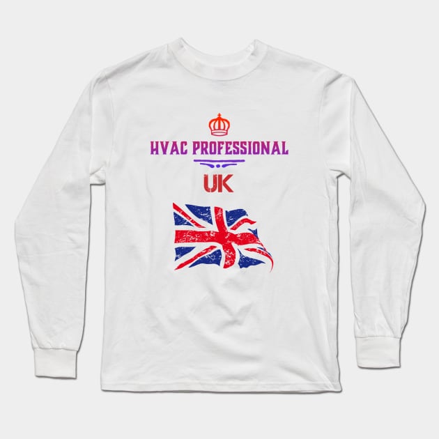 UK Tech Hvac Professional Long Sleeve T-Shirt by The Hvac Gang